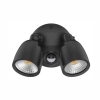 Domus Muro Eco Double Floodlight 20watt CCT with sensor - Black 25074