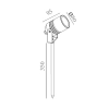 Lumenesk NIDOIT 10watt LED Black Garden Spotlight - Dimensions