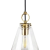 Ailia Imports Quest 1 Light pendant - Brushed Brass closeup