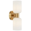Telbix Riven Up Down Brass Opal Glass Wall Light 