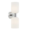 Telbix Riven Up Down Chrome Opal Glass Wall Light 