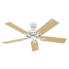 Hunter Fans Savoy 52" Ceiling Fan White With Light Oak Blades