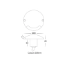 Havit Lighting Dome Recessed One Way Deck Light Silver Warm White Dimensions