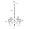 Siedel 9LT Copper Pendant (with Shades) 6+3 design - dimensions