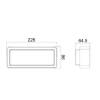 Heka2 13w White Exterior Wall Light - dimensions