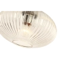 Cape 1 Light Nickel / Clear Ribbed Pendant 1001605 - closeup