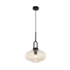 Cape 1 Light Black / Clear Ribbed Pendant 1001606