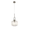 Main 1 Light Nickel / Clear Ribbed Pendant 1001611