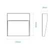 Regis 4w 240V White Step Light MLXR3454W - dimensions