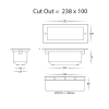HV3003T 10w Plain Black Brick light - dimensions