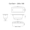 HV3003T-SS316-240V Bata 10w Plain Face Brick light - dimensions