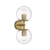 Eterna Antique Gold/Clear 2LT Interior Wall Light ETERNA WB2-AGCL