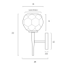 Zaha Antique Gold/Crystal Interior 1LT Wall Light ZAHA WB1-AGCR - dimensions