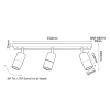 PG3BAR- GU10 Titanium 3LT Adjustable Bar IP44 - dimensions