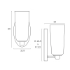 Brevan 1Lt Ant Brass Wall Bracket WB1-AGMB - dimensions