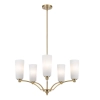 Brevan 5Lt Ant Gold / Alabaster Pendant