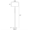 Poetix Floor Lamp  Beige / Ivory Shade - dimensions