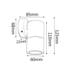 CLA Fixed Down Spot Titanium GU-10 PG1FT (No Globes) - dimensions