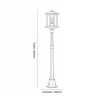 Barnet Black Exterior Post Light - 2 Sizes  - dimensions small 