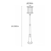 Barnet Black Exterior Post Light - 2 Sizes  - dimensions large