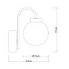 Rhea Rechargeable Wall Light - Brass Opal - dimensions
