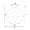 Twist DIY Clear Glass Black Metal OL2262BK - dimensions