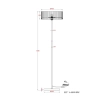 Medici 400mm Round Glass Floor Lamp - Gold- E27 - dimensions