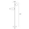 Figaro Antique Gold Floor Lamp - dimensions