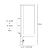 Thirlo Black Exterior Sensor Wall Light - dimensions