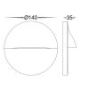 HV3227T-WHT Lisca White 240v LED Round Wall Light - dimensions