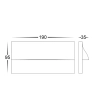 HV3229T-WHT Lisca White 240v LED  Rectangle Wall Light - dimensions 
