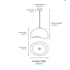 Cardinal 400mm White Polyresin Pendant - dimensions