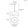 Cardinal 600mm White Polyresin Pendant - dimensions