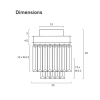 Telbix Serene Black / Crystal DIY Fitting - Dimensions