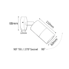 CLA PG1ABL - Single adjustable Spotlight- black - dimensions
