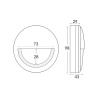 CLA STE18 Titanium Eyelid 12VDc Step Light - dimensions