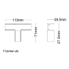 T Corner Dimensions