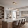 Ailia Imports Taree Oval Brushed Brass Pendant - champagne