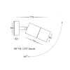 HV1237-GU10T-Wht Tivah Adjustable Spot Ext Light - dimensions