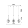 CLA Trattino1 3 Light Bar Pendant - Amber Glasses  - size