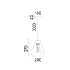 CLA Tulip2 1 Light Smoke Glass Pendant light - size