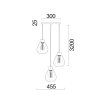 CLA Tulip1 3lt Cord Drop - Amber Glass - Dimensions