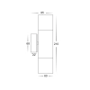 HV1027-GU10T-Blk Tivah Up / Down Ext Light. - dimensions