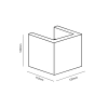 Beales White Cement Exterior, IP54, 2x5w, 3K - dimensions