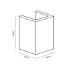 Beckett White Cement Exterior 2x5w, IP54, 3K - dimensions