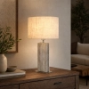 Belesar Table Lamp Satin Nickel & Natural - 390408N