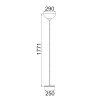 Progetto Black Uplighter Lamp - dimensions