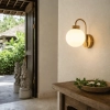 Rhea Rechargeable Wall Light - Brass Opal -lifestyle 1