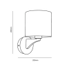 Kirsten White 1LT Wall Light - lifestyle - dimensions