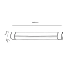 Rex waterproof white Batten 20w CCT 206409 - dimensions